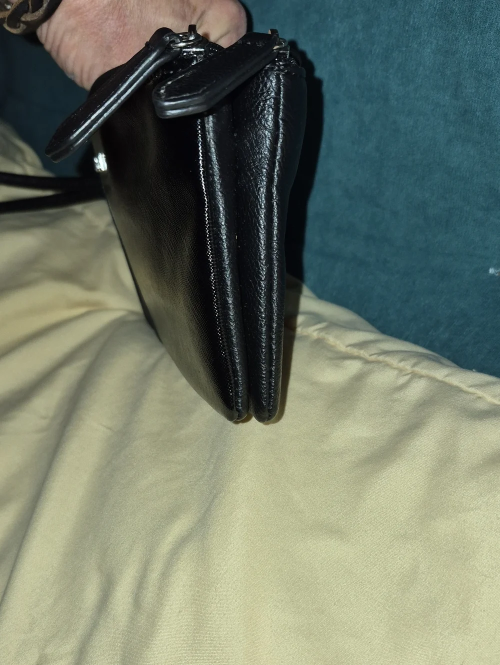 Nine West Black Faux Leather Wristlet Clutch Bag